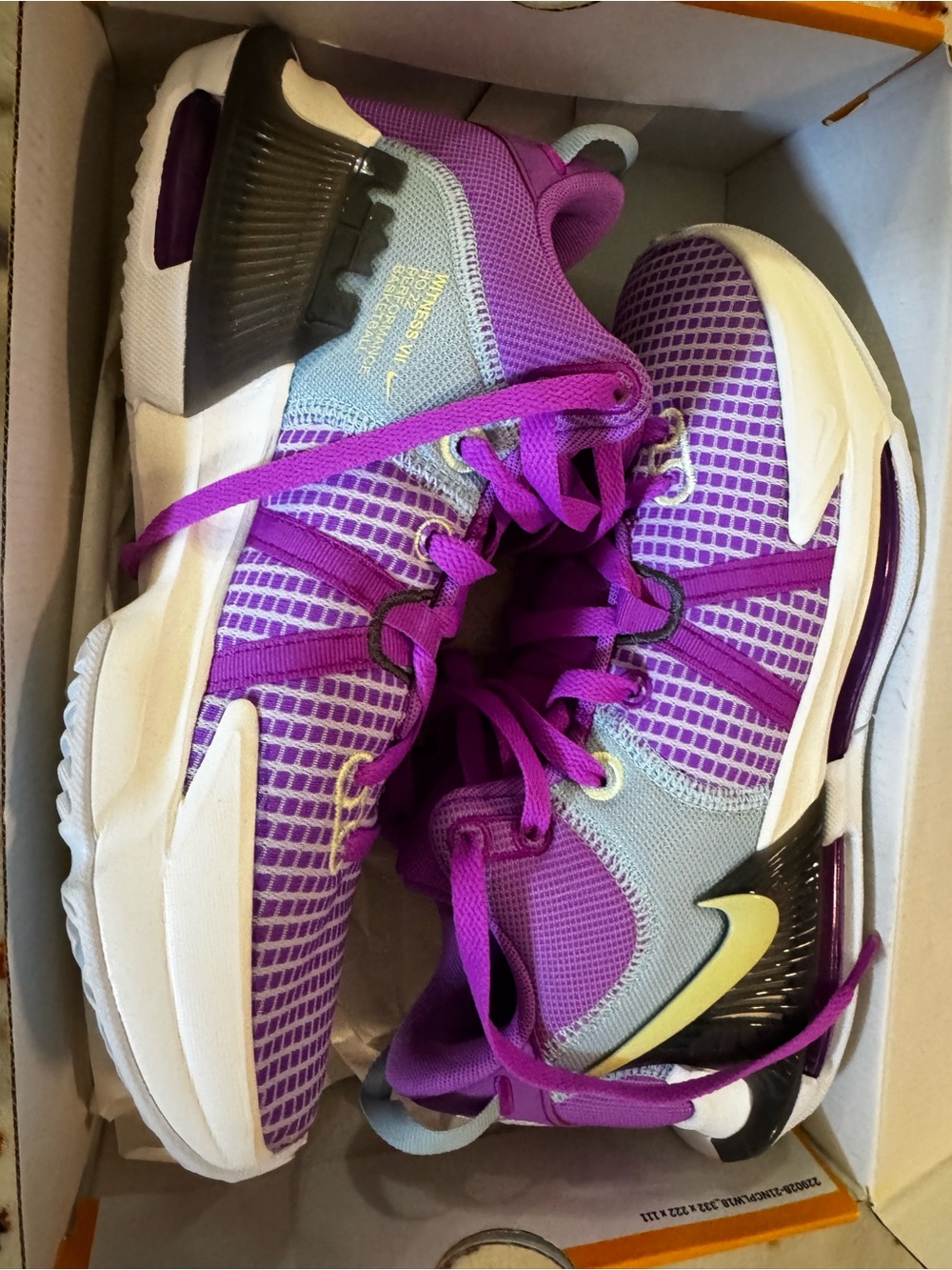 Nike LeBron Men's Purple and Light Blue Sneakers